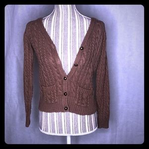Zara Cable Knit cardigan brown S